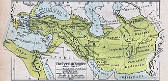 A map depicting the Achaemenid Persian Empire in relation to the Persian Gulf.
