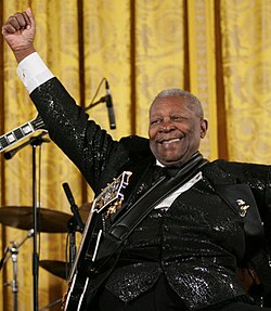 Blues legend B.B. King with his guitar, "Lucille"