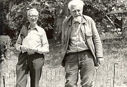 Nikolaas Tinbergen (left) and Konrad Lorenz (right) were awarded (with Karl von Frisch) for their discoveries concerning animal behaviour.[43]