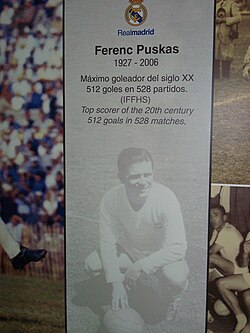 Puskás, top scorer of the 20th century
