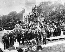 The unveiling of the South African War Memorial in Toronto, Ontario, Canada, in 1908