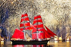 Scarlet Sails celebration on the Neva River