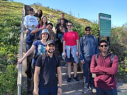 Students on an urban hike organized by the Graduate Student Programming Board (GSPB)