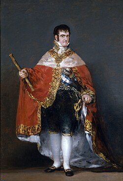 Portrait of Ferdinand VII of Spain in his robes of state by Francisco Goya (1815), Prado