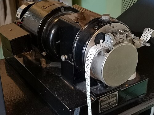 Creed paper tape reader at The National Museum of Computing at Bletchley Park in England