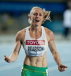 Australian Sally Pearson won the 100 m hurdles in a championships record time.