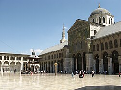 The Umayyad Mosque in Damascus was constructed on the orders of Al-Walid I, begun c. 705 and completed shortly after his death in 715.[205]