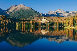 Mountain lake Štrbské pleso