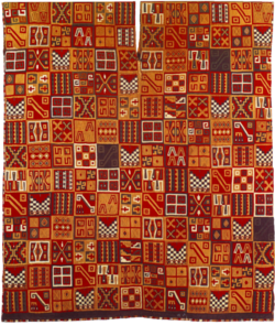 Tunic worn by an Inca of high rank, in vicuña wool and cotton (1450–1540), kept at the Washington Dumbarton Oaks Research Library and Collection[118]