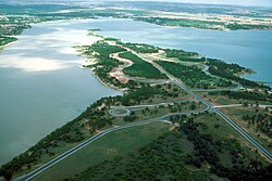 Proctor Lake in Texas, constructed by the Corps of Engineers to provide flood control, drinking water, and recreation