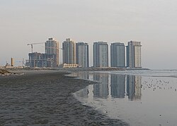 Under construction high rises in DHA Karachi