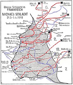 Initial success of Operation Michael within the German spring offensive, 21 March – 5 April 1918