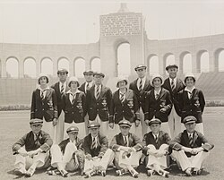 The Australian Olympic Team at the Olympic Stadium, Los Angeles, 1932