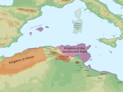 The Vandal and Moorish Kingdoms, early 6th century.