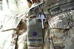 The insignia of a Chaplain to the Forces 3rd Class