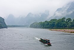 Fishing boat on the Li River