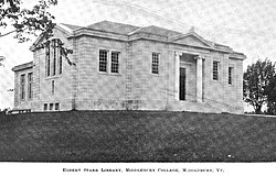 Starr Library, Middlebury's original library, circa 1900