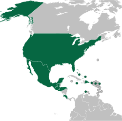 Countries and dependencies served by Frontier Airlines[124]