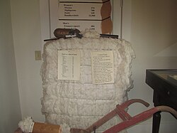 A bale of cotton on display at the Louisiana State Cotton Museum in Lake Providence in East Carroll Parish in northeastern Louisiana