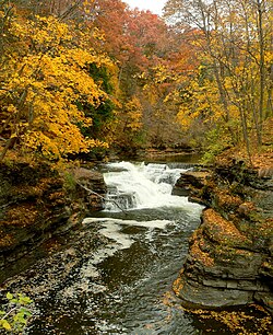 Hemlock Gorge along Fall Creek before emptying into Beebe Lake on Cornell's campus