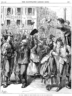 "The War: Defence of Paris – Students Going to Man the Fortifications". From the Illustrated London News of 1 October 1870; perhaps one of the more iconic scenes from the Franco-Prussian War.