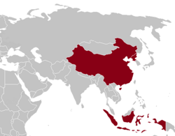 Countries that boycotted the 1964 Summer Olympics (shaded red)