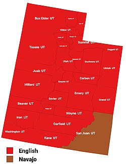 Largest alone or in any combination ethnic origin by county in Utah, per the 2020 census