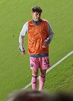 Allen warming up for Inter Miami in 2024.