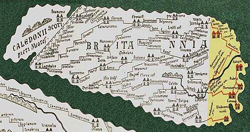 Britannia as shown on the Tabula Peutingeriana. Modern copy from 1897