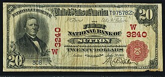 $20 banknote with portrait of Secretary of the Treasury Hugh McCulloch