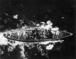 Colorado steams through rough seas, circa 1932
