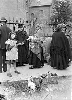 A Market Square in Galway circa 1910