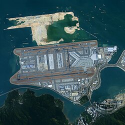 Aerial view during the reclamation work.