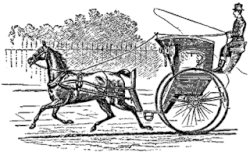Drawing of a hansom cab