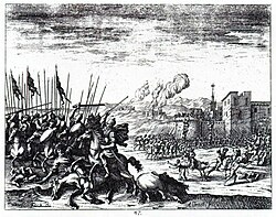 The Ottoman army battling the Habsburgs during the Great Turkish War in the area that would later become Slovenia.