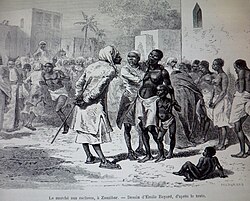 The slave market in Zanzibar, c. 1860