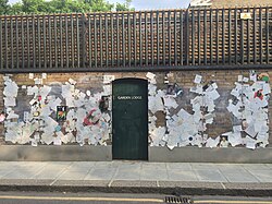After Freddie Mercury's death, the outer wall of Garden Lodge became a shrine to the late singer