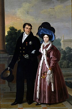 Ferdinand VII and María Cristina by Luis de la Cruz y Ríos (1832)