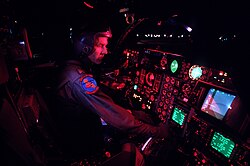 F-111 cockpit before a night flight