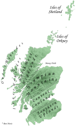 The main geographical divisions of Scotland