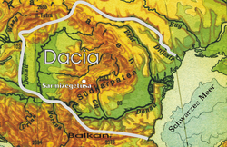 Maximum territorial extent of the Kingdom of Dacia during Burebista's reign (early 40s BC)