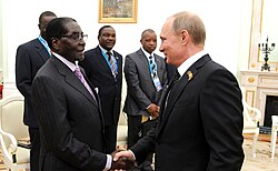 Mugabe meeting Russian president Vladimir Putin in 2015