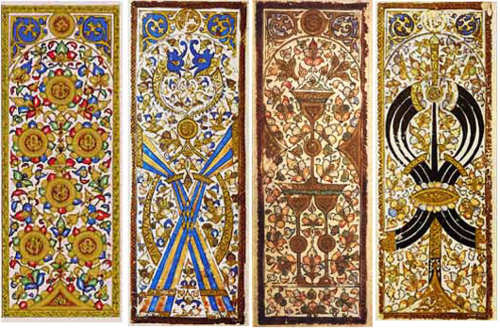 Four Mamluk playing cards