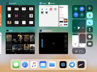 Multitasking interface on a 9.7-inch iPad Pro