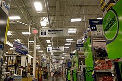 Interior of a Lowe's big-box hardware store in Brooklyn