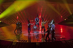 Zdob și Zdub performing at the 2011 Eurovision Song Contest