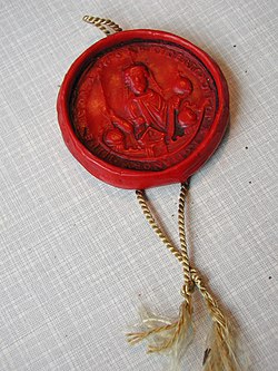Wax seal of Frederick I, used in the imperial residence of Pfalz Wimpfen