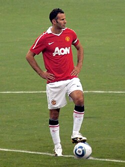 Giggs playing for Manchester United in 2010