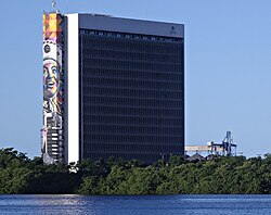 Town hall of Recife. A mural by Eduardo Kobra depicts Luiz Gonzaga.