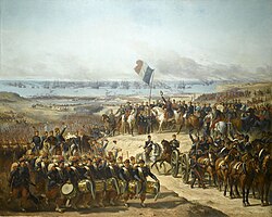 The French landing near Yevpatoria, Crimea, then part of the Russian Empire, 1854